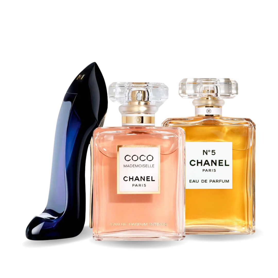 Set de 3 Perfumes | GOOD GIRL, COCO MADEMOISELLE, Chanel Nº5 100 ml