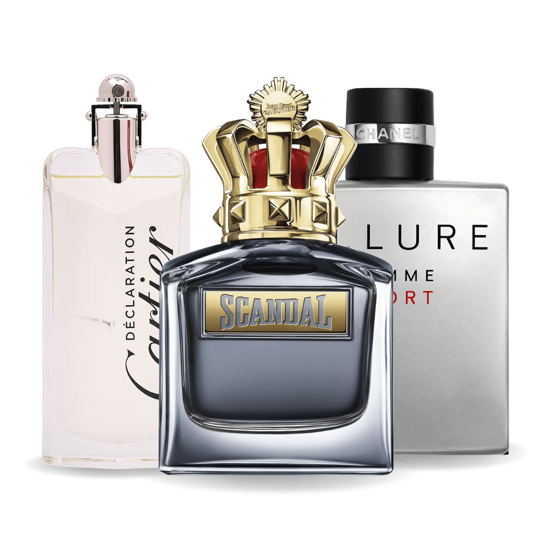 Set de 3 Perfumes | Allure Homme Sports, Jean Paul Gaultier Scandal, Cartier Declaration 100 ml